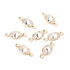 Brass Micro Pave Clear Cubic Zirconia Link Connectors ZIRC-K087-15KCG-2
