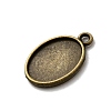 Oval Alloy Pendant Cabochon Settings PALLOY-N0088-15AB-NF-2