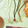 3Pcs Faux Suede Macrame Pouch  Pendant Necklaces NJEW-TAC0052-01-6