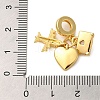 Rack Plating Brass Pave Clear Cubic Zirconia European Dangle Charms X-KK-P279-46G-3