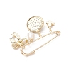 Flower & Bee Iron & Alloy Enamel Charm Brooches JEWB-BR00187-01-4