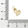 Brass Micro Pave Clear Cubic Zirconia Charms KK-B130-02G-04-3