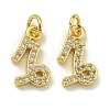 Rack Plating Brass Micro Pave Cubic Zirconia Pendants KK-K386-02L-G-1