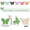 SUNNYCLUE 30Pcs 5 Colors Alloy Enamel Links ENAM-SC0002-49-2