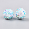 AB-Color Resin Rhinestone Round Beads RESI-S313-14x16-03-3