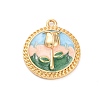 Brass Enamel Pendants KK-S502-07G-1