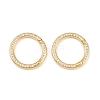 Brass Micro Pave Clear Cubic Zirconia Spring Gate Rings KK-H292-06G-1