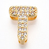 Brass Micro Pave Cubic Zirconia Charms KK-N254-217G-T-1