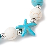 2Pcs Synthetic Turquoise Beaded Stretch Bracelets BJEW-TA00630-5