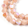 Opaque Solid Color Electroplate Glass Beads Strands EGLA-A039-P6mm-L06-2