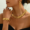 Vintage Exotic Style Iron Link Chain Bracelets & Earrings & Necklaces Sets for Women CH8318-3