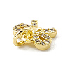 Brass Micro Pave Clear Cubic Zirconia Butterfly Charms ZIRC-F132-86G-3