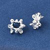 Brass Micro Pave Clear Cubic Zirconia European Beads KK-D110-03S-1