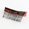 Tartan Cloth Hair Bows Iron Hair Combs OHAR-S124-16-3