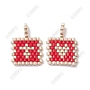 2Pcs Handmade MIYUKI Round Rocailles Seed Loom Pattern PALLOY-SZ00004-1