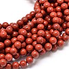 Grade A Natural Red Jasper Bead Strands G-P075-36-10mm-1