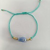 Braided Porcelain Fish Charm Adjustable Bracelets JI6734-9-1