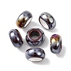 Electroplate Handmade Porcelain European Beads PORC-K010-07-2
