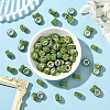 80Pcs Polymer Clay Rhinestone European Large Hole Beads with Silver Color Plated Brass Cores FPDL-LT0001-02B-6