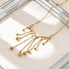 304 Stainless Steel Ball Tassel Cable Chain Necklaces for Women NJEW-R017-02G-1