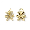 Real 18K Gold Plated Brass Micro Pave Clear Cubic Zirconia Charms KK-E068-VB411-12-1