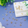 40Pcs 4 Colors Brass Ring Charm Connectors KK-TA0008-48-5