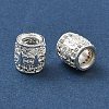 Rack Plating Brass Micro Pave Clear Cubic Zirconia European Beads KK-L215-301S-2