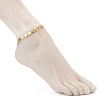 Brass Flat Round Link Chain Anklet AJEW-AN00404-5