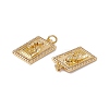 Brass Micro Pave Clear Cubic Zirconia Pendants KK-G439-01G-04-2