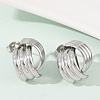304 Stainless Steel Stud Earrings EJEW-S265-04P-3