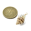 Natural Scallop Shell & Round Shell Pearl Pendants PALLOY-TA00197-02-2