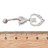 Alloy Crystal Rhinestone Dangle Curved Barbell Belly Rings LS-AJEW-R007-04P-06-3