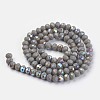 Electroplate Opaque Solid Color Glass Beads Strands X1-EGLA-A034-P6mm-L13-2