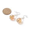 Glass Round with Star Dangle Earrings EJEW-JE05137-3