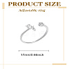 1Pc Letter Brass Rhinestone Open Cuff Rings for Women AJEW-LP0004-47Y-S-2