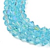 Transparent Electroplate Glass Beads Strands EGLA-A039-T2mm-L20-3