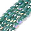 Faceted Electroplated Glass Beads Strands GLAA-G092-D03-1