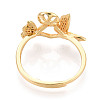 Butterfly Brass Micro Pave Clear Cubic Zirconia Adjustable Ring Settings KK-T076-30G-3