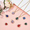 SUPERFINDINGS 40Pcs 8 Style Alloy Rhinestone Pendants FIND-FH0003-45-2