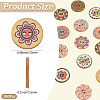 100Pcs Printed Wooden Buttons BUTT-CP0001-16-2