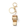 Shining Zinc Alloy Rhinestone Whistle Pendant Keychain LS-KEYC-O014-01G-03-2