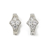 Brass Micro Pave Clear Cubic Zirconia Fold Over Clasps KK-C107-11P-1