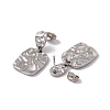 304 Stainless Steel Twist Rectangle Dangle Stud Earrings for Women EJEW-E199-16P-2