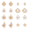 DICOSMETIC 16Pcs 8 Styles Brass Micro Pave Cubic Zirconia Pendants KK-DC0002-83-1