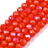 Electroplate Opaque Solid Color Glass Beads Strands EGLA-A044-P4mm-L03-1