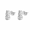 Elegant French Style Stainless Steel Diamond Stud Earrings for Women. CP9896-2-1