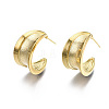 Semicircular Brass Half Hoop Earrings KK-S356-355-NF-2