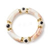 8Pcs 8 Color Acrylic Curved Tube & Plastic Evil Eye Beaded Stretch Bracelets Set BJEW-JB08963-3