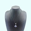 Natural Blue Spot Jasper Fan-Shaped Pendant Necklaces VA7169-3-1