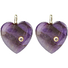 2Pcs Natural Amethyst Pendants G-FH0002-76A-1